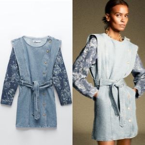 NWT Zara combination denim dress.